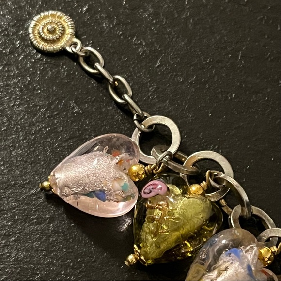 R.J. Graziano Silver Stone Multicolored Frosted Heart 8” Charm Bracelet - Picture 10 of 13